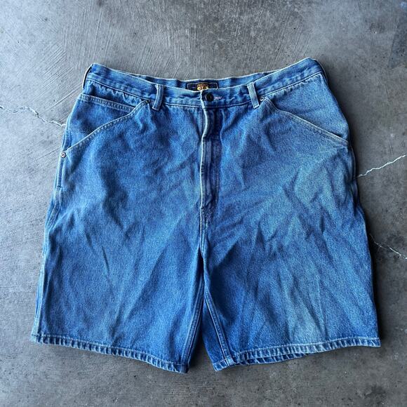 VINTAGE ROUTE 66 JORTS JEAN SHORTS DENIM 38 BAGGY LOOSE - Picture 2 of 5